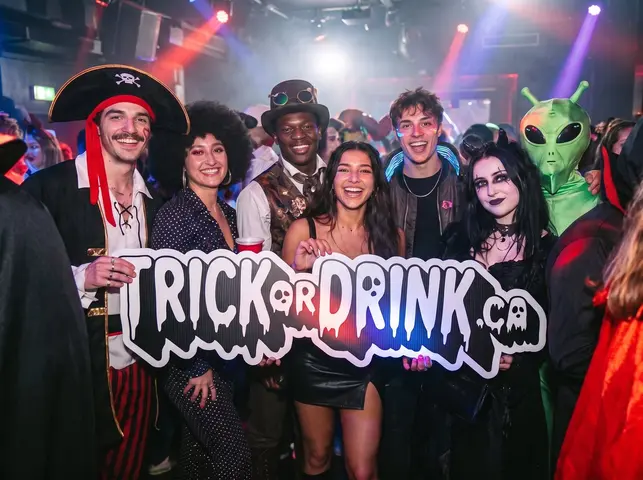 Trick or Drink partygoers in costume, Toronto