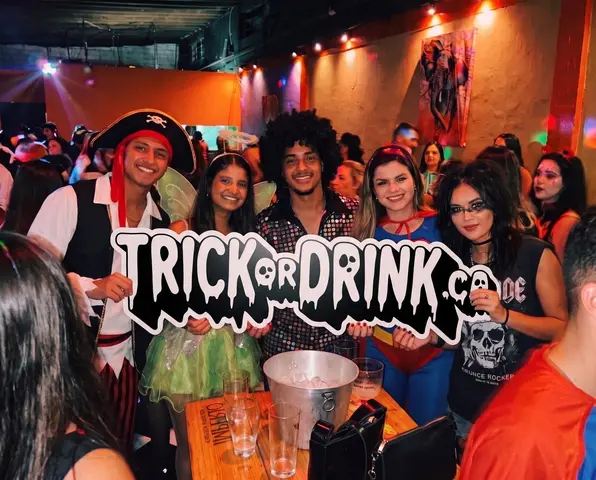 Trick or Drink partygoers in costume, Toronto