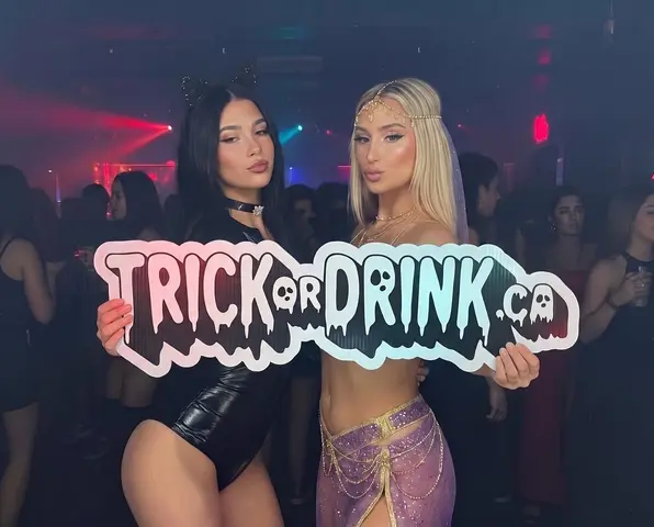Trick or Drink partygoers in costume, Toronto