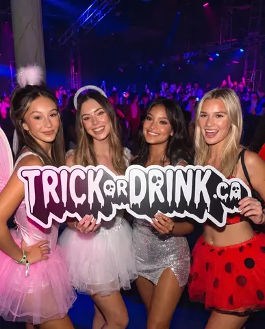 Trick or Drink partygoers in costume, Toronto
